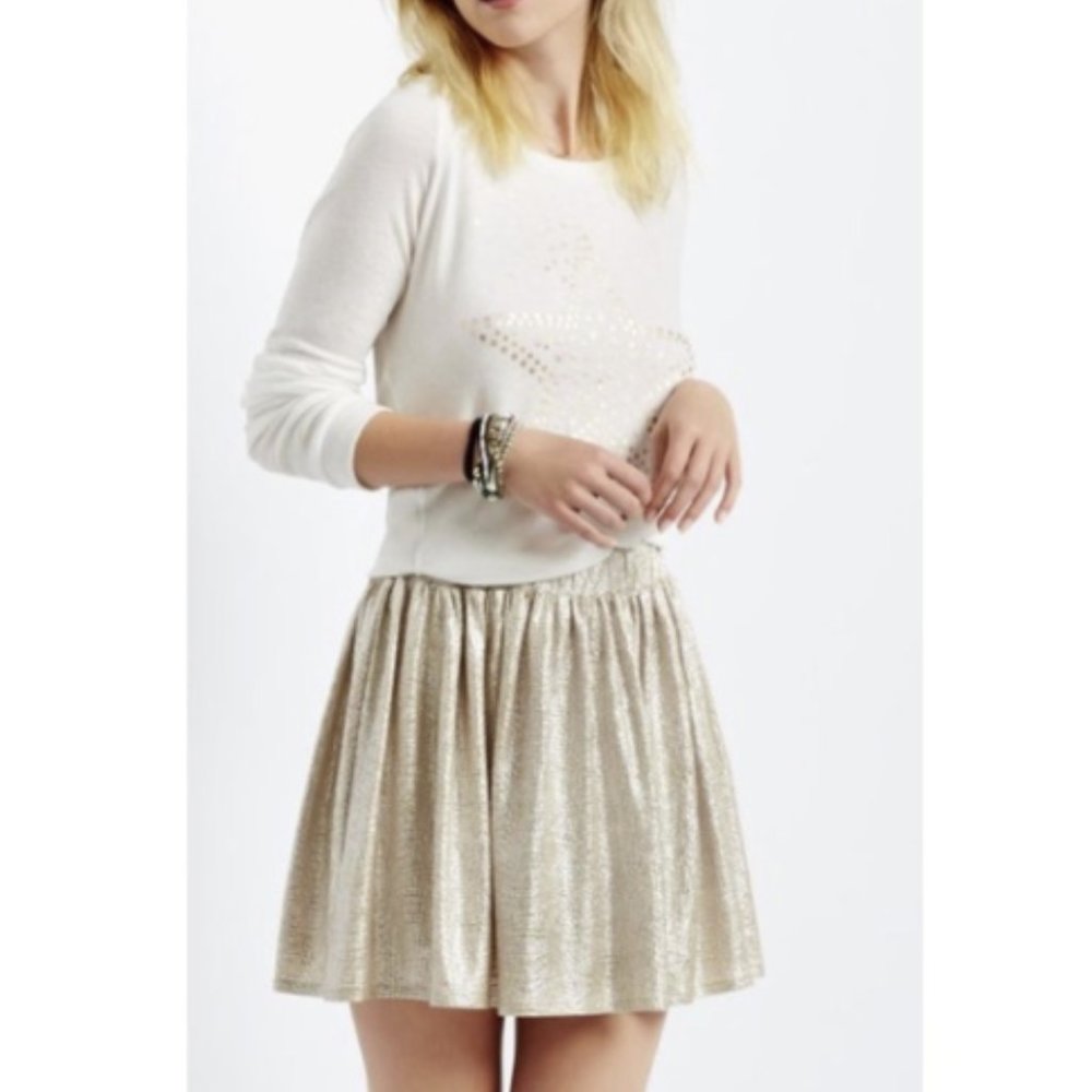 💕 Aeropostale Gold Shimmery Mini Skirt Size Small